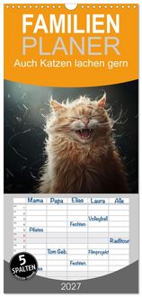 Produktbild: Familienplaner 2027 - Auch Katzen lachen gern mit 5 Spalten (Wandkalender, 21 x 45 cm) CALVENDO