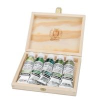 Produktbild: Schmincke Horadam Aquarell, Super Granulation Set Wald im Holzkasten, 5 x 15 ml Tuben