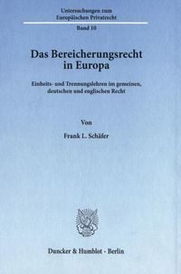 Produktbild: Das Bereicherungsrecht in Europa.