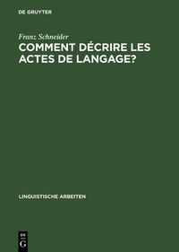 Produktbild: Comment d&eacute;crire les actes de langage?