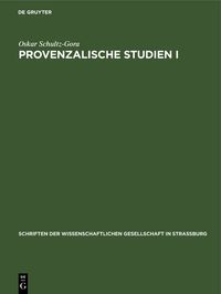 Produktbild: Provenzalische Studien I