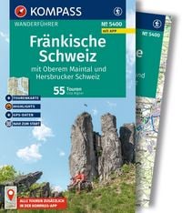 Produktbild: KOMPASS Wanderf&uuml;hrer Fr&auml;nkische Schweiz mit Oberem Maintal und Hersbrucker Schweiz, 55 Touren mit Extra-Tourenkarte