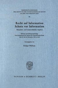 Produktbild: Recht auf Information, Schutz vor Information.