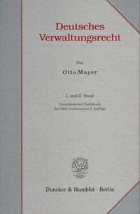 Produktbild: Deutsches Verwaltungsrecht. I. und II. Band.