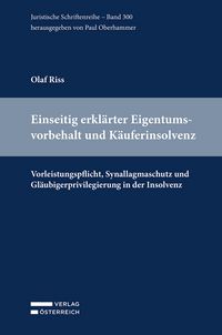 Produktbild: Einseitig erkl&auml;rter Eigentumsvorbehalt und K&auml;uferinsolvenz