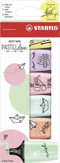 Textmarker - STABILO BOSS MINI Pastellove - 6er Pack - 6 Pastell-Farben