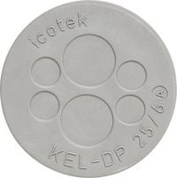 Produktbild: Icotek KEL-DP 25/4 Kabeldurchf&uuml;hrungsplatte Klemm-&Oslash; (max.) 8mm Elastomer Grau 1St.