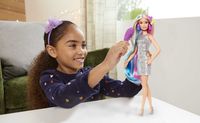 Mattel - Barbie Fantasie-Haar Puppe blond, Meerjungfrau- und Einhorn-Look, Anzie