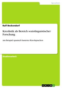 Produktbild: Kreolistik als Bereich soziolinguistischer Forschung