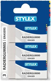 Produktbild: Stylex Radiergummi, 3 Stück, weiß