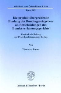 Bild vom Artikel Die produktübergreifende Bindung des Bundesgesetzgebers an Entscheidungen des Bundesverfassungsgerichts. vom Autor Thorsten Bauer