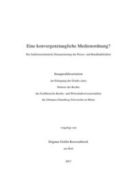 Produktbild: Eine konvergenztaugliche Medienordnung?