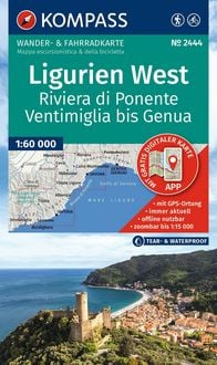Produktbild: KOMPASS Wanderkarte 2444 Ligurien West - Riviera di Ponente, Ventimiglia bis Genua 1:60.000
