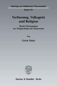 Produktbild: Verfassung, Volksgeist und Religion.