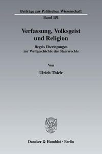 Produktbild: Verfassung, Volksgeist und Religion.