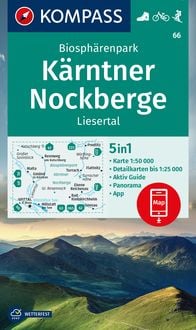 Produktbild: KOMPASS Wanderkarte 66 Biosph&auml;renpark K&auml;rntner Nockberge, Liesertal 1:50.000