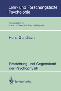 Produktbild: Entstehung und Gegenstand der Psychophysik