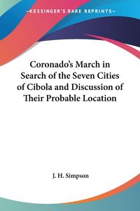 Produktbild: Simpson, J: Coronado's March in Search of the Seven Cities o