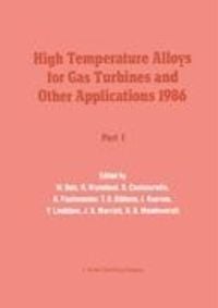 Produktbild: High Temperature Alloys for Gas Turbines and Other Applications 1986
