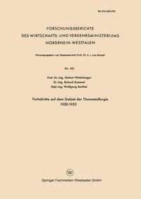 Produktbild: Fortschritte auf dem Gebiet der Titanmetallurgie 1950&ndash;1955