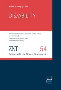 Produktbild: ZNT - Zeitschrift f&uuml;r Neues Testament 27. Jahrgang, Heft 54 (2024)