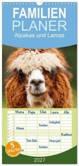 Produktbild: Familienplaner 2027 - Alpakas und Lamas mit 5 Spalten (Wandkalender, 21 x 45 cm) CALVENDO