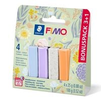 Produktbild: STAEDTLER Modelliermasse Set Fimo Spring, 4 Farben sortiert Fr&uuml;hling, 1 davon gratis, ofenh&auml;rtend