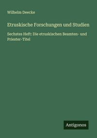 Produktbild: Etruskische Forschungen und Studien