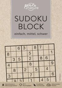 Produktbild: Sudoku-Block: einfach, mittel, schwer. 192 Sudokus in 3 Schwierigkeitsstufen