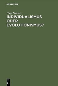 Produktbild: Individualismus oder Evolutionismus?