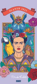 Frida Kahlo 2025 – Planer mit variabler Spaltenzahl – Florales Design –  Format 22 x 49,5 cm' - 'DuMont 