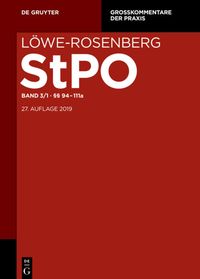 Produktbild: L&ouml;we-Rosenberg. Die Strafproze&szlig;ordnung und das Gerichtsverfassungsgesetz / &sect;&sect; 94-111a