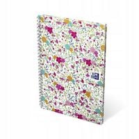 Produktbild: Oxford GO Floral Spiralbuch A5, liniert 7 mm, Softcover mit Soft Touch Finish, wei&szlig;e Doppelspirale, 60 Blatt, Optik Paper, SCRIBZEE-kompatibel, 1 St&uuml;ck sortiert