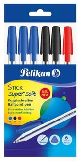 Produktbild: Pelikan Kugelschreiber Stick super soft, 6er Set