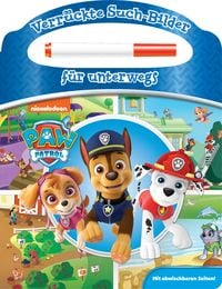 Produktbild: PAW Patrol - Verr&uuml;ckte Such-Bilder f&uuml;r unterwegs - Wimmelbuch - Pappbilderbuch mit Stift und abwischbaren Seiten