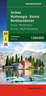 Produktbild: freytag & berndt Stra&szlig;enkarte Serbien - Montenegro - Kosovo - Nordmazedonien 1:500.000
