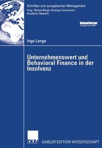 Produktbild: Unternehmenswert und Behavioral Finance in der Insolvenz