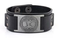 Produktbild: Armband "Baum des Lebens" Leder, schwarz, Metalllegierung, silberfarben