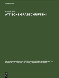 Produktbild: Attische Grabschriften I