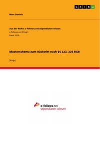 Produktbild: Musterschema zum R&uuml;cktritt nach &sect;&sect; 323, 326 BGB