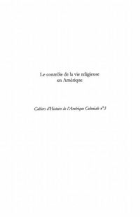 Produktbild: Le controle de la vie religieuse en Amerique