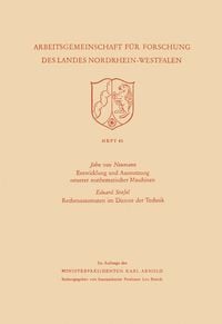 Produktbild: Entwicklung und Ausnutzung neuerer mathematischer Maschinen / Rechenautomaten im Dienste der Technik