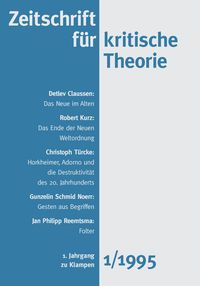 Produktbild: Zeitschrift f&uuml;r kritische Theorie / Zeitschrift f&uuml;r kritische Theorie, Heft 1 (1995)