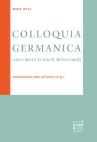 Produktbild: Colloquia Germanica 55, 1-2