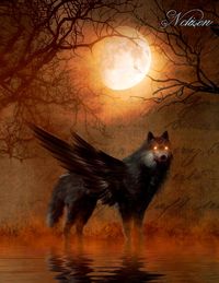 Bild vom Artikel Fantasy Notizbuch: Schattenwolf - weiße Seiten mit Eckmotiv vom Autor Samuriel Sternenfeuer