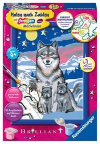 Produktbild: CreArt, Malen nach Zahlen Kinder - S&uuml;&szlig;e Wolfsfamilie