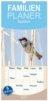 Produktbild: Familienplaner 2027 - Spatzen mit 5 Spalten (Wandkalender, 21 x 45 cm) CALVENDO