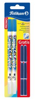 Produktbild: Pelikan Promo, 2 Tintenl&ouml;schstift Super Sheriff + 6 Patronen Blau Gratis