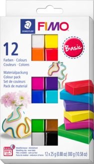 Produktbild: STAEDTLER FIMO ofenh&auml;rtende Modelliermasse FIMO soft 8023 Basic Colours, 12 x 25g Halbbl&ouml;cken
