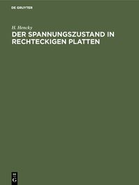 Produktbild: Der Spannungszustand in rechteckigen Platten